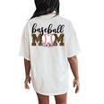 Baseball Mom Leopard Print Cheetah Pattern Mother Mum Women's Oversized Comfort T-Shirt Back Print Ivory