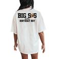 Big Sister Of The Birthday Boy Football Lover First Birthday Women's Oversized Comfort T-Shirt Back Print Ivory