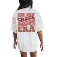 In My Cheer Mom Era Retro Groovy Vintage Cheerleading Mother Women's Oversized Comfort T-Shirt Back Print Ivory