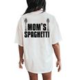 Cute Mom's Spaghetti Food Lover Italian Chefs Women's Oversized Comfort T-Shirt Back Print Ivory