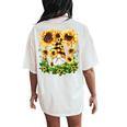 Cute Sunflower Gnome For Gardener And Cute Mom Summer Women's Oversized Comfort T-Shirt Back Print Ivory