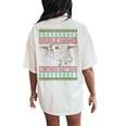 Double Winner Chicken Rat Dog Ugly Christmas Sweater Women's Oversized Comfort T-Shirt Back Print Ivory