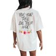 Find Your Tribe Love Them Hard Cute Mom Motherhood Flowers Women's Oversized Comfort T-Shirt Back Print Ivory