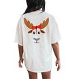 Floral Moose Animal Halloween Costume Women's Oversized Comfort T-Shirt Back Print Ivory