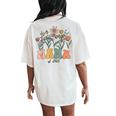Flowers Groovy Retro Mama Est 2023 New Mom Pregnancy Women's Oversized Comfort T-Shirt Back Print Ivory