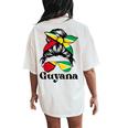 Guyana Girl Pride Guyanese Girl Guyana Messy Bun Women's Oversized Comfort T-Shirt Back Print Ivory