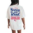Honoring All Who Served Thank You Veterans Day Women Women's Oversized Comfort T-Shirt Back Print Ivory