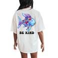 Be Kind Rainbow Fish Teacher Life Teaching Back To School Women's Oversized Comfort T-Shirt Back Print Ivory