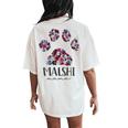 Malshi Mama Maltese Shih Tzu Floral Paw Dog Mom Women's Oversized Comfort T-Shirt Back Print Ivory