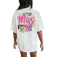 Pencil Little Miss Preschool Back To School Preschool Girls Women's Oversized Comfort T-Shirt Back Print Ivory