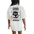 Proud Mom Of A Class Of 2023 Graduate Cool Black Cat Women's Oversized Comfort T-Shirt Back Print Ivory