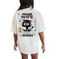 Proud Wife Of A Class Of 2023 Graduate Cool Black Cat Women's Oversized Comfort T-Shirt Back Print Ivory