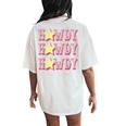 Retro Vintage Howdy Rodeo Western Country Southern Cowgirl Women's Oversized Comfort T-Shirt Back Print Ivory