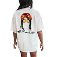 Softball Mom For Women Messy Bun Women's Oversized Comfort T-Shirt Back Print Ivory