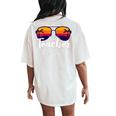 Teacher Off Duty Last Day Of School Palm Tree Sunglasses Women's Oversized Comfort T-Shirt Back Print Ivory