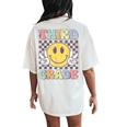Third Grade Teachers Boys Girls Smile Face 3Rd Grade Team Women's Oversized Comfort T-Shirt Back Print Ivory