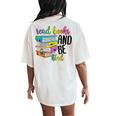 Tiedye Read Books And Be Kind Outfit For Book Readers Women's Oversized Comfort T-Shirt Back Print Ivory