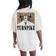 Turnpike Bull Skull Music Country Western Turnpike Cowgirl Women's Oversized Comfort T-Shirt Back Print Ivory