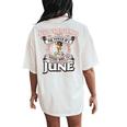Never Underestimate A Oes Woman Born In June Women's Oversized Comfort T-Shirt Back Print Ivory