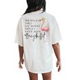 Wrinkles Only Go Where Smiles Have Been Cute Flamingo Women Women's Oversized Comfort T-Shirt Back Print Ivory
