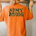 Army Mom Distressed Font With Army Pattern Mom Of Us Army Women's Oversized Comfort T-Shirt Back Print Yam