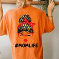 Autism Momlife Messy Bun Sunglasses Bandana Mother Day Women's Oversized Comfort T-Shirt Back Print Yam
