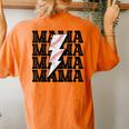Baseball Mama Distressed Lightning Bolt Mom Women's Oversized Comfort T-Shirt Back Print Yam