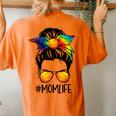 Basketball Mom Life Tie Dye Messy Bun Hair Women Women's Oversized Comfort T-Shirt Back Print Yam