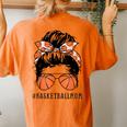 Basketball Mom Messy Bun Proud Mama Basketball Sunshades Women's Oversized Comfort T-Shirt Back Print Yam