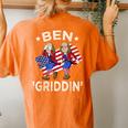 Ben Griddin 4Th Of July Benjamin Franklin Griddy Men Women Women's Oversized Graphic Back Print Comfort T-shirt Yam