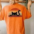 Black Cat Retro For Cat Lovers Cat Mother Cat Mom Cat Dad Women's Oversized Comfort T-Shirt Back Print Yam