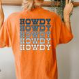 Blue Wild West Western Rodeo Yeehaw Howdy Cowgirl Country Women's Oversized Comfort T-Shirt Back Print Yam
