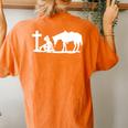 Cowgirl Horse Praying Cross Back Printed Women's Oversized Comfort T-Shirt Back Print Yam