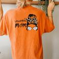 Cute Volleyball Mom Leopard Print Messy Bun Women's Oversized Comfort T-Shirt Back Print Yam