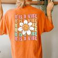 Eleven Is A Vibe Groovy 11Th Birthday Party Daisy Flower Women's Oversized Comfort T-Shirt Back Print Yam