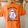 Groovy Breast Cancer Is Boo Sheet Ghost Halloween Women's Oversized Comfort T-Shirt Back Print Yam