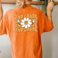 Groovy Second Grade Vibes Peace Retro 2Nd Grade Teachers Women's Oversized Comfort T-Shirt Back Print Yam