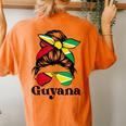 Guyana Girl Pride Guyanese Girl Guyana Messy Bun Women's Oversized Comfort T-Shirt Back Print Yam