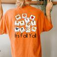 Its Fall Yall Autumn Pumpkins Special Education Teacher Sped Women's Oversized Comfort T-Shirt Back Print Yam