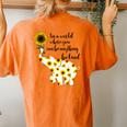 Be Kind Sign Language Elephant Sunflower Quote Idea Women's Oversized Comfort T-Shirt Back Print Yam