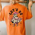 Let's Go Ghouls Cute Ghost Cowgirl Western Halloween Women's Oversized Comfort T-Shirt Back Print Yam