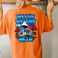We Live We Love We Lie Blue Mushroom Cat Trendy Meme Women's Oversized Comfort T-Shirt Back Print Yam