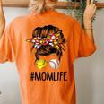 Mom Life Softball Baseball Messy Bun Women Women's Oversized Comfort T-Shirt Back Print Yam