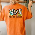 Peace Love Eighth Grade Tie Dye Student Teacher Women's Oversized Comfort T-Shirt Back Print Yam