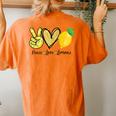 Peace Love Lemon Farmer Cocktails Lover Fruits Women's Oversized Comfort T-Shirt Back Print Yam