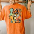 Peace Sign Love 60S 70S Costume Groovy Hippie Theme Party Women's Oversized Comfort T-Shirt Back Print Yam