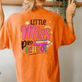 Pencil Little Miss Preschool Back To School Preschool Girls Women's Oversized Comfort T-Shirt Back Print Yam