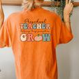 Preschool Teacher Helping Tiny Pumpkins Grow Women's Oversized Comfort T-Shirt Back Print Yam