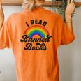 I Read Banned Books Retro Literature Rainbow Reading Vintage Women's Oversized Comfort T-Shirt Back Print Yam