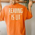 Reading Literature Teacher Bookworm Women's Oversized Comfort T-Shirt Back Print Yam